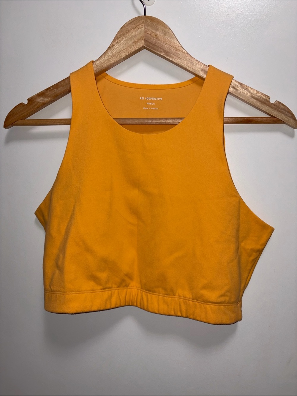 REI Co-op Take Your Time Bra Top in a Yellow/ Orange Mango Color Size Medium